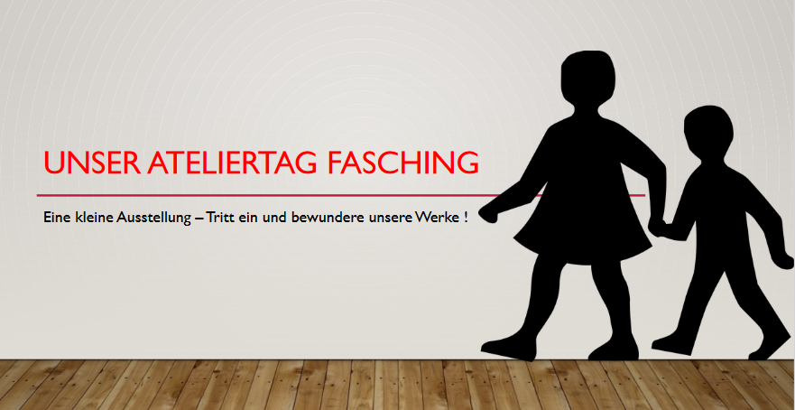 Silhouetten von Kindern bei Atelierveranstaltung Fasching