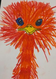 Buntes abstraktes Bild eines Vogels Kunstwerk