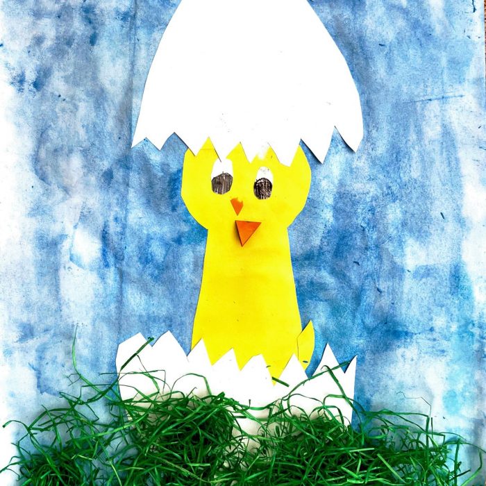 Küken basteln aus Ei im Kunstprojekt Kinder
